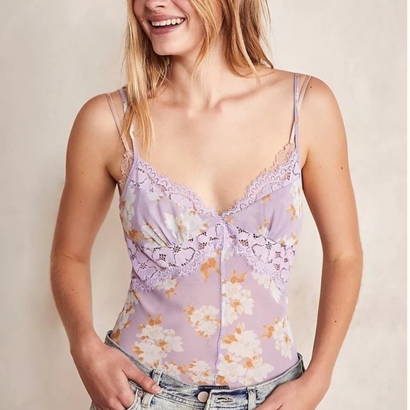 Free People Monday Morning Bodysuit Flower Detail Size XS - Picture 6 of 11